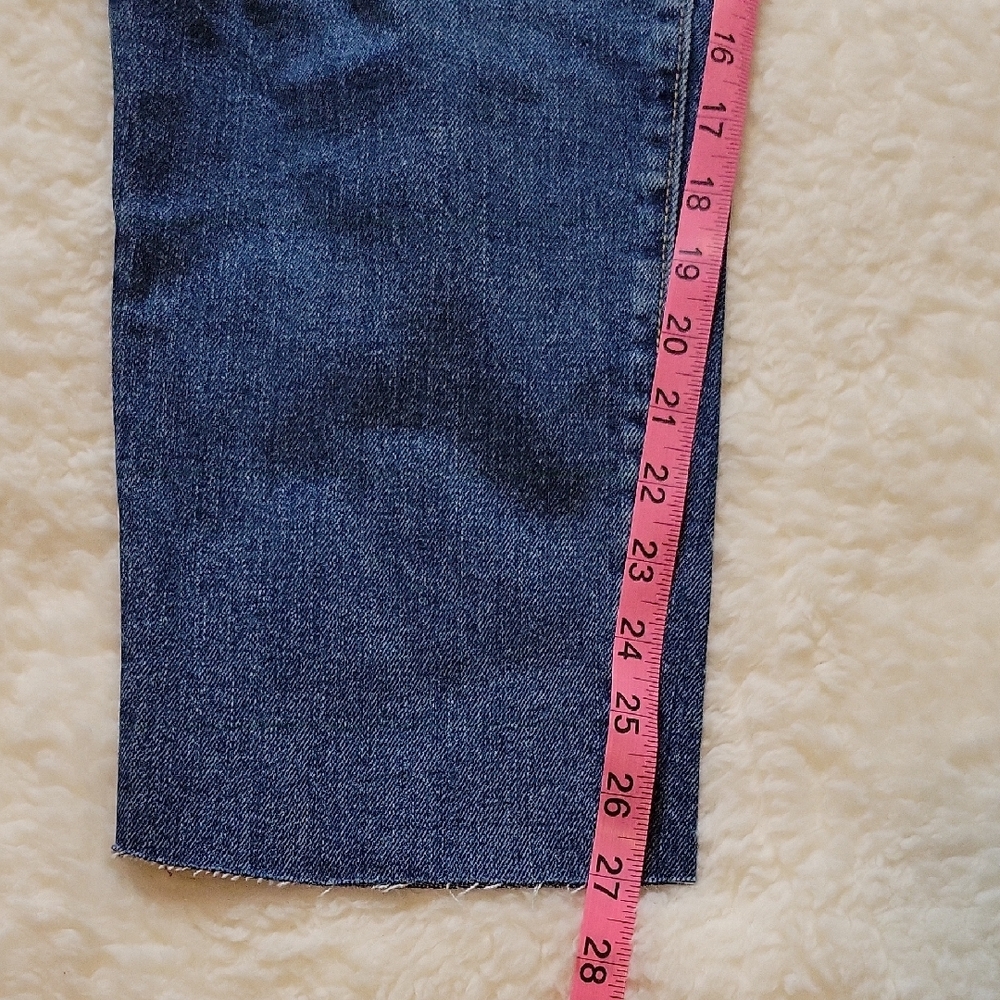 NWT OG High Rise Straight Women's Blue Distressed Jeans 14 - Picture 7 of 10